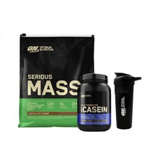 +쉐이커 옵티멈뉴트리션 시리어스매스 5.44kg 초코맛 + 골드카제인 초코 850g