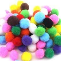 [홈앤스쿨] 칼라 뿅뿅이 (30mm) 폼폼이 솜방울 단색 혼합색상 일반, 갈색