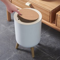 누르면 열리는 원터치 대용량 주방 가정용 7L 원형 휴지통, 대용량 7L 원형 휴지통
