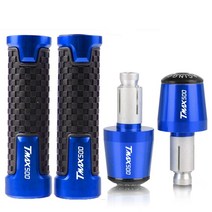 nmax pcx 호환슬라이더 프론트 리어 머플러 가드 TMAX T 500 오토바이 CNC 액세서리 핸들 바 그립 엔드 YAM, 09 blue blue