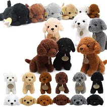 기프트앤돌 진짜 같은 리얼 토이푸들 애착 강아지 인형, 싯팅인형 블랙 25cm