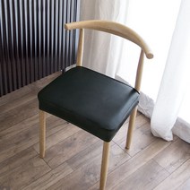 인조가죽 시트커버 리폼 고탄력 방수 원단 식탁의자 교체 2P, 블랙