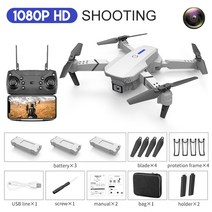 KBDFA-E88 프로 RC 접이식 쿼드콥터 드론 와이파이 FPV 와이드 앵글 HD 4K P 카메라 키즈 선물 완구 1080, [01] black-singleC1080P1B