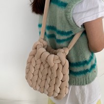 imi 자이언트얀 벨벳 숄더백 중형 완제품 핸드니팅 뜨개가방