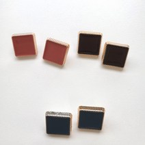 칼라 사각 고리단추 4개 포니테일 머리끈 장식 재료