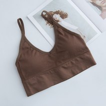 여성용 대형 U 뷰티 백 심리스 랩 어라운드 튜브 탑 스포츠 요가 통기성 스틸 링 없음 브래지어 조끼 속옷, 04 Coffee color_01 Free size
