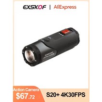EXSKOF 액션 카메라 4K 30fps 방수 와이파이 170도 각도 오토바이 자전거 헬멧 캠코더 스포츠 가성비액션캠, C.64GB카드추가