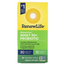 리뉴라이프 얼티미트 플로라 어덜트 50+ 프로바이오틱 300억 베지테리안 캡슐, 30개입, 1개