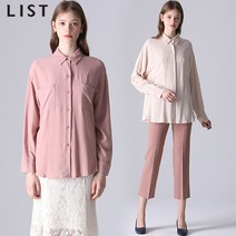 리스트 리스트 루즈 포켓 솔리드 셔츠