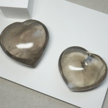 흑수정/연수정 하트 원석 조각품(smoky quartz heart)