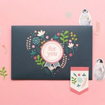 도토리디자인 하트종이봉투10p 디자인포장봉투, 단품