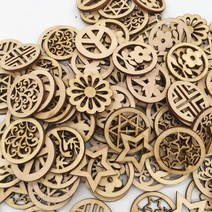 인테리어 나무칩 우드천연 할로우 목재 칩 3cm 라운드 우드 칩 장식 DIY 스크랩북 공예 친환경 100 피, 01 3cm Mixed