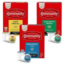 Community Coffee 디카페인 72개 커피 포드가 있는 올데이 버라이어티 팩 미디엄 다크 로스트 큐리그 2.0 K컵 브루어와 호환 가능 578759, All Day Variety_24 Count (Pack