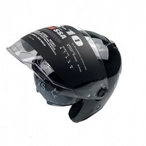 MTM MT-22 오토바이 전기 바이크 RS-10 알에스텐 썬바이저 더블쉴드 스쿠터 오픈페이스 클래식 일반모 하이바 헬멧, L, 무광블랙