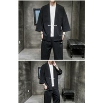 남자 레드 여름개량한복 퓨전 남성여름 계량한복 5XL 빅사이즈 셋트