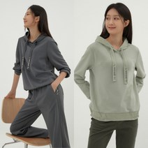 [지센] 여성 셋업 쿠션 후드티셔츠(색상2종)