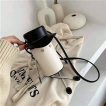 NICKKIM 닉킴 (동영상제공) 가죽 가방만들기 DIY 가방 만들기 세트 캐릭터 공룡 꿀꿀이 곰돌이 미니 크로스백 가죽공예 키트 손바느질, DIY 밀집모자(화이트)
