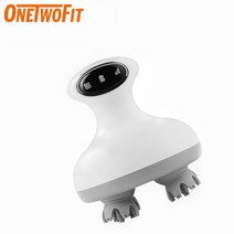 OneTwoFit 두피 마사지기 충전식 진동 안마기 전신 안마 건습 겸용+세안 브러쉬, 화이트, OT278