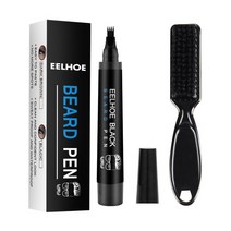 EELHOE-수염 필링 펜 키트 얼굴 수염 쉐이핑 향상제 브러시 방수 블랙 브라운 컬러링 연필 남자 화장품 도, 02 Black