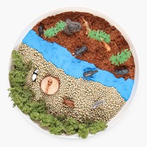 빌랑 뉴 사파리 스몰월드 만들기 유아 놀이키트 - 엄마표놀이 놀이트레이 집콕, 트레이 포함 (빌랑놀이트레이 45cm 화이트)