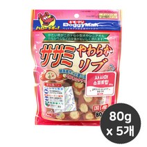 도기맨 강아지 간식 사사미 소프트립 80g x 5개, 단품