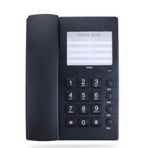 유선 인터넷 집 다이얼 전화기 다이얼 전화 번호 카드 음소거 큰 버튼이 있는 벽 장착형, 검은 색