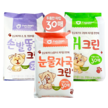 펫크린 눈물자국 제거용 애견물티슈 30매 도톰해진 반려동물 물티슈, 펫크린 귀크린 30매×14개입(1box)