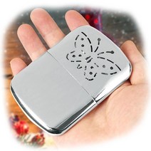 셀럽하우스 지포형 메탈실버 손난로(10cm)