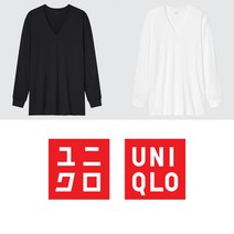 일본 UNIQLO 유니클로 히트텍 멘즈 남자 히트텍 V넥 티셔츠 9부 소매