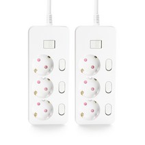 아이정 더좋은 개별 스위치 과부하차단 멀티탭 3구 화이트, 50CM 2세트