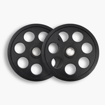 7홀 중량원판 15kg 2장 1세트 I 고무 바벨원판 홈짐