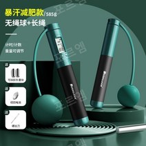 스마트 실내줄넘기 노라인 선수용 스마트 다이어트 홈트 선없는 무선 무소음 복싱 성인용, 4세대 585g 그린