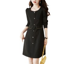 Wmoll 여성 스퀘어넥 빈티지 원피스 가을 겨울