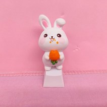 포인트 키캡 기계식 보드 용 애니메이션 장식 액세서리 반투명 핑크 귀여운 토끼 수제, 1