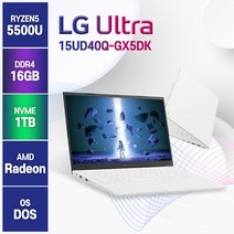키스킨/보호필름/무선마우스 증정 LG전자 울트라PC 15UD40Q-GX5DK 15인치 노트북, 화이트, GX5DK, 라이젠5, 1TB, 16GB, Free DOS