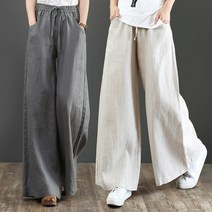 컴포트 와이드 린넨 마 항아리 배기바지