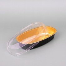 키친코디 타원형 알루미늄 용기 350ml 블랙골드, 20개