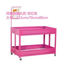 접이식 진열대 전시 의류 슈퍼마켓 각종 매장용 가판대 판매대 이동바퀴 적용, 113x70x80 핑크 홀인원개