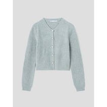 라이트 그린 변형 조직 짜임 라운드넥 카디건 (32295AHY1L)