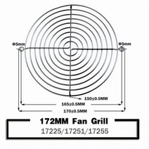 공업용환풍기 업소용 식당환풍기 터보 5PCS 금속 메쉬 손가락 가드 보호 그물 팬 그릴 30mm 40mm 50mm 60mm 70mm 80mm 90mm 120mm 135mm 140m, 5개 172mm_실버 그릴