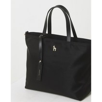 헤지스 여성 블랙 나일론 퍼피 로고 나일론 토트백 겸 숄더백 M HIBA1F920BK