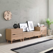 65인치 75인치 85인치 티비다이 1800 원목티비거실장 풀세트, 메이플화이트