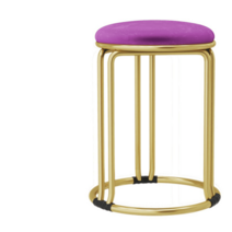 북유럽 화장대 철제 스툴 인테리어 의자 stool 예쁜 안방 럭셔리 골드 원형 화장 디자인, 퍼플-패브릭