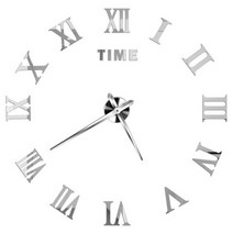 현대 디자인 큰 벽시계 3D DIY 석영 시계 유행 시계 아크릴 거울 스티커 거실 가정 장식 Horloge, Silver H_27 inch 2D (No EVA)