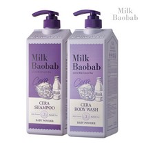 [밀크바오밥] 세라 샴푸 1200ml+ 바디워시 1200ml 베이비파우더, 상세 설명 참조