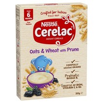 네슬레 셀레락 귀리 및 밀 자두 베이비 시리얼 2단계 – 200g Nestle CERELAC Oats & Wheat with Prune Baby Cereal Stage 2 – 20