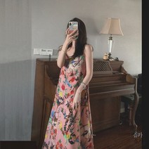 497071 여성 데일리 원피스 봄 여름 슈퍼 페어리 미디 서스펜더 드레스 산야 해변 휴가 비치 스커트 여행에 적합