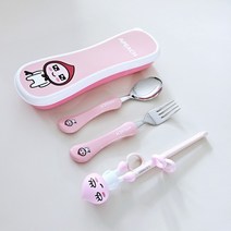 릴팡 카카오프렌즈 어피치 키즈교정젓가락 젓가락+스푼+포크+케이스 4종 세트 오른손용 1단계, 1개