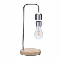 공중부양 야간 조명 LED 자기 부상 플로팅 램프 테이블 전구 무선 충전 밸런스 장식, Silver+With Wireless Charge+우리