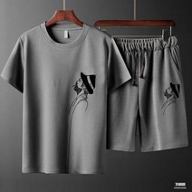 가바바 남성 빅사이즈 트레이닝복세트 8XL까지 멋진 신사 프린팅 여름 트레이닝복세트 G46747
